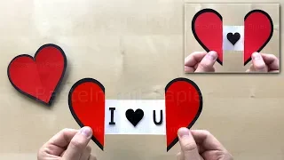 How to make an easy paper Heart with a Message using Origami paper ❤ DIY Greeting Cards