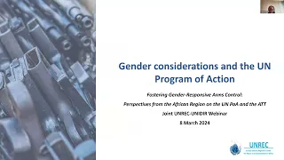 Fostering Gender-Responsive Small Arms Control: Perspectives from the Africa Region on UN PoA & ATT