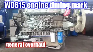 WD615 engine timing marks 0°zero degree to 10°(degree)