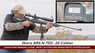 Diana AR8 N-TEC and Bullseye Mount Airgun Review - High powered N-TEC .22 with Hawke 6-24 Airmax 30