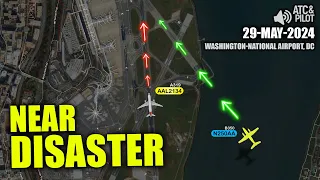 NEAR MISS at Washington National: American Airlines Flight Aborts Takeoff to Avoid Collision!