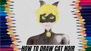 How to Draw CatNoir(Adrien Agreste) |Drawing Miraculous:Cat Noir |#drawing |#ladybug |#catnoir