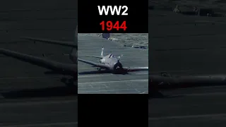 F6F Hellcat Crash Lands With One Landing Gear, WW2, 1944 [4k, 60fps, Colorized, Sound]