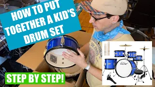 Eastar 16" inch Junior Drum Set Full Setup, Review and Demo! How to put together a kid's drum set