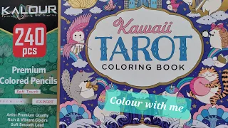 Colour with me in Lulu Mayo's ' Kawaii Tarot Coloring Book' - The Queen of Wands