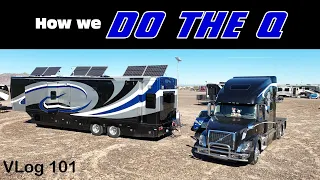 Big Tent, BIG Rig HDT Travels in Quartzsite. Major Improvements. Fulltiming couple. RV Lifestyle.