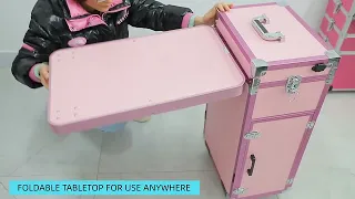 Nail trolley case with table professional nail design work station and travelling solo nail salon