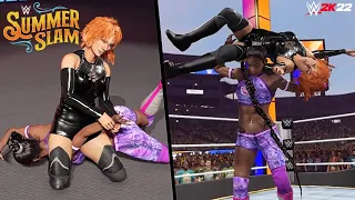 WWE 2K22: Bianca Belair vs Becky Lynch | SummerSlam 2022 Prediction Highlights