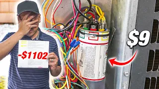 I Was Charged $1,100. I Fixed It For $9.99! How To Replace And Test AC Capacitor | EASY DIY!