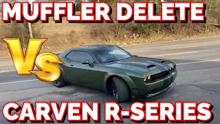 Dodge Challenger HELLCAT 6.2L SUPERCHARGED HEMI V8: MUFFLER DELETE Vs CARVEN R-SERIES!