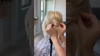 Updo for short hair at home for a wedding