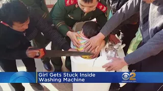 Girl Gets Stuck In Washing Machine In China