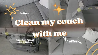 Clean my couch with me - carpet cleaner ASMR - the Kärcher Puzzi 10/1 Edition