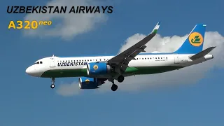 Uzbekistan Airways Airbus A320neo {UK32021} Landing at London Heathrow Airport