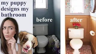 Budget Bathroom Makeover | Designed by my Puppy | Powder Room