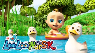 👶🎶Fem Små Andunger 1 times samling LooLoo Kids småbarnssanger 🎵🦆