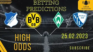 Hoffenheim vs Dortmund. Werder Bremen vs Bochum football betting predictions.