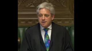 John Bercow Reads the Division Result of Underhand Oust Plot.