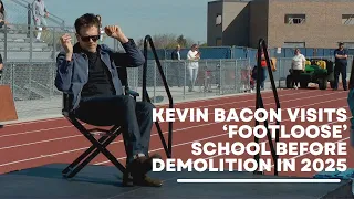 FULL VIDEO: Kevin Bacon talks to students at school where 'Footloose' was filmed before demolition
