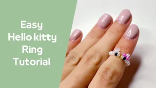 How To: Easy beaded Hello Kitty Ring Tutorial