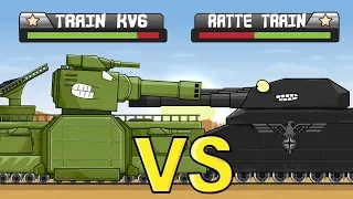 "Battle of Titans - Armored Train KV6 vs Ratte Train" Cartoons about tanks