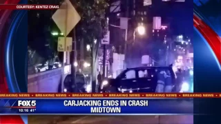 Police: Carjacked SUV crashes into car in Midtown Atlanta