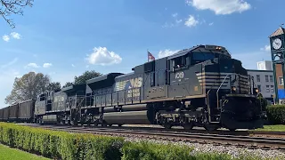 NS 1019 leads empty coal train NS 745 in Thomasville with a loud k5lla! 3-24-2023