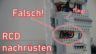 Weiteren FI-Schalter (RCD) einbinden! ElektroM