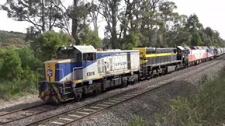 4K Aging EMD Locomotives Rescue a Stalled Grain Train at Warrenheip Bank