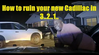 Lady in her new Cadillac calls her wife while on traffic stop & then takes off - 2 failed PIT's