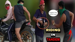 FAKE RIDING IN TANDEM "PUBLIC PRANK" | Lakas Tumakbo nila