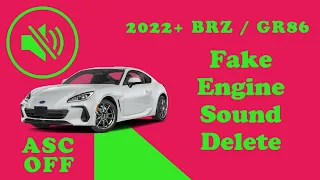 2022+ BRZ & GR86 Disable Fake Engine Sound (Active Sound Control) | Quick & Simple How To