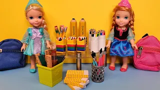 School supplies shopping ! Elsa & Anna toddlers - Barbie