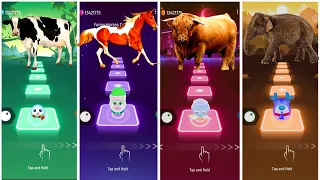 Funny Cow Dance🆚Funny Horses🆚Funny Bulls🆚Funny Elephant🎶Lets see Who is best?🎮👍 #coffindance