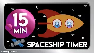 15 min Space ship, rocket pilot countdown timer in space