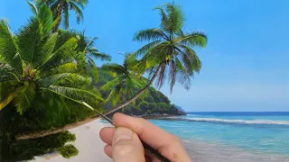 Painting a Tropical Beach Time Lapse | Episode 164