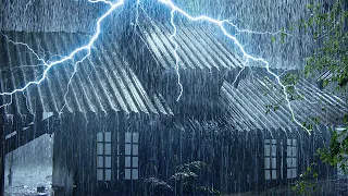 99% of YOU will SLEEP INSTANTLY with Strong Rainstorm on Tin Roof & Intense Thunder Sounds at Night