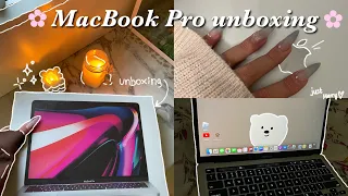 💻🌷 aesthetic macbook pro unboxing || 13-inch silver 512GB🍪✨