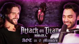 ATTACK ON TITAN IN 9 MINUTES (Gigguk) REACTION !!!