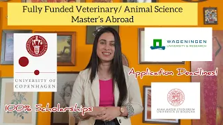 Top Veterinary/ Animal Science Masters Abroad ||100% scholarships 📚🌎 #mastersabroad
