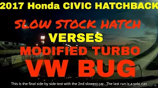 5th out 6 Runs Stock 2017 Honda Civic Hatchback on the 1/8 mile Drag Strip  Caught on my Dash Cam