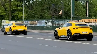 Carspotting in Bucharest 2024 - X2 Purosangue, SF90, Urus, 750S, 488 Spider