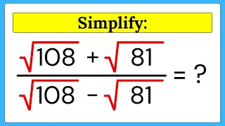 Nice Square Root Math Simplification | Learn This Trick to Simplify This