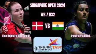 Pusarla V Sindhu vs Line Hojmark Kjaersfeldt | R32 | Singapore Badminton Open 2024