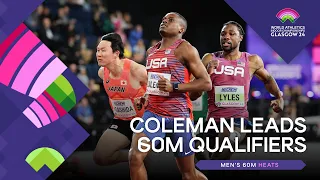 Coleman leads 60m qualifiers in 6.49 | World Indoor Championships Glasgow 24