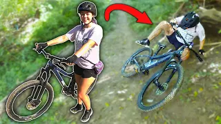 HER FIRST TIME MOUNTAIN BIKING!