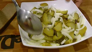 Мужской салат из солёных огурцов!