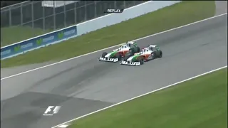 Adrian Sutil overtake on Vitantonio Liuzzi Canadian GP 2010