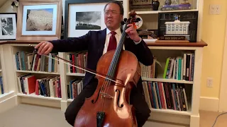 Yo Yo Ma performs during COVID-19 in support of Jusoor’s Refugee Education Program