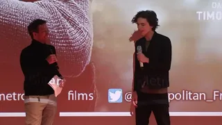Timothée Chalamet presents "Beautiful Boy" in Paris (in French, with English subtitles)